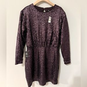 Express Purple Sequin Dress